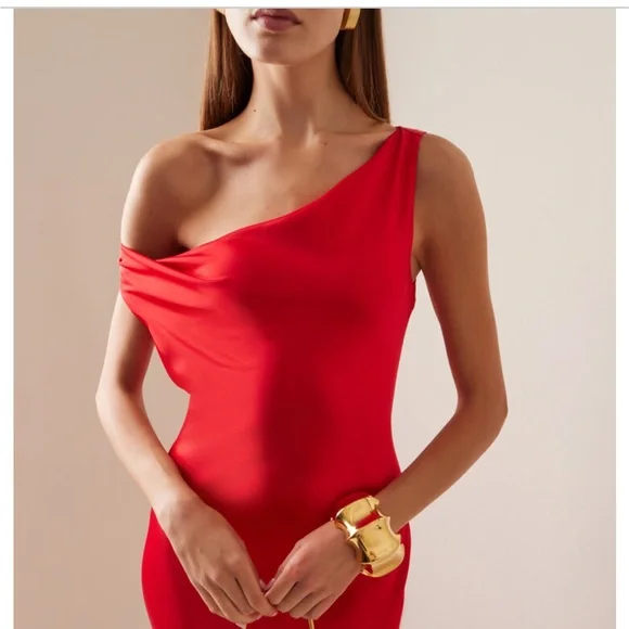 STAUD Ashanti Draped Satin Maxi Dress size Small - Picture 4 of 7